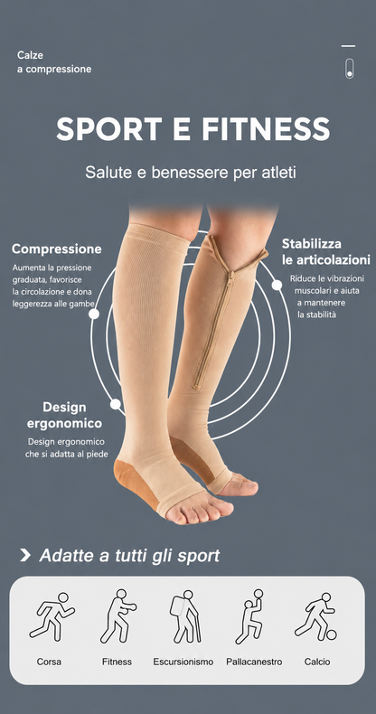 Calze A Compressione con Zip